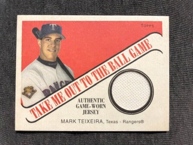 2004 Topps Cracker Jack Mark Teixeira Game Used Worn Jersey Relic Card Mint view 1