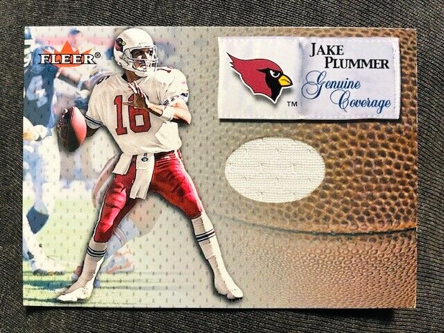 2000 Fleer Genuine Coverage Jake Plummer Game Used Worn Jersey Relic Card