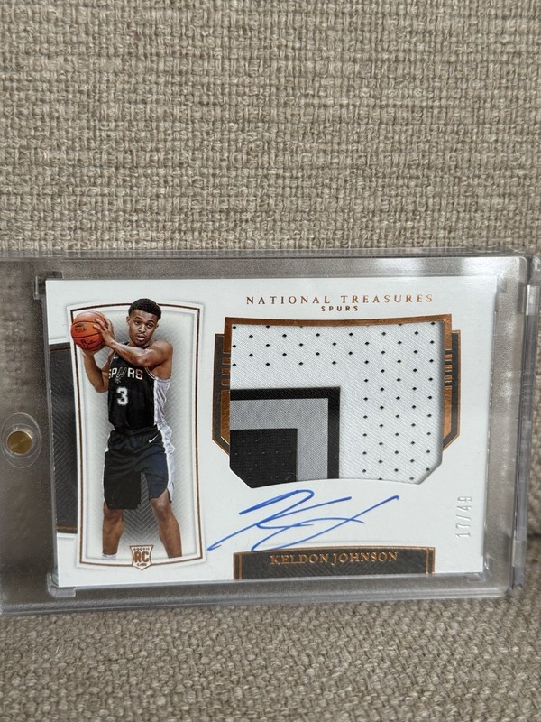 2019-20 Panini National Treasures Keldon Johnson Rookie Patch Auto RPA Card /49