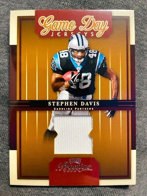 2005 Playoff Prestige Stephen Davis Game Day Game Used Worn Jersey Relic Card