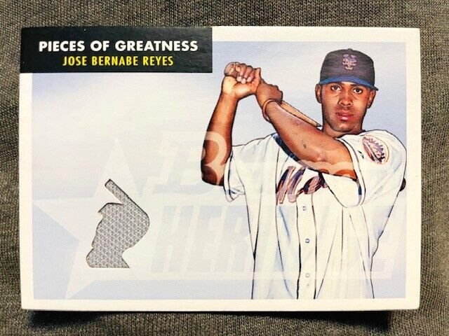2007 Bowman Heritage Jose Reyes Pieces Of Greatness Game Used Worn Jersey Relic