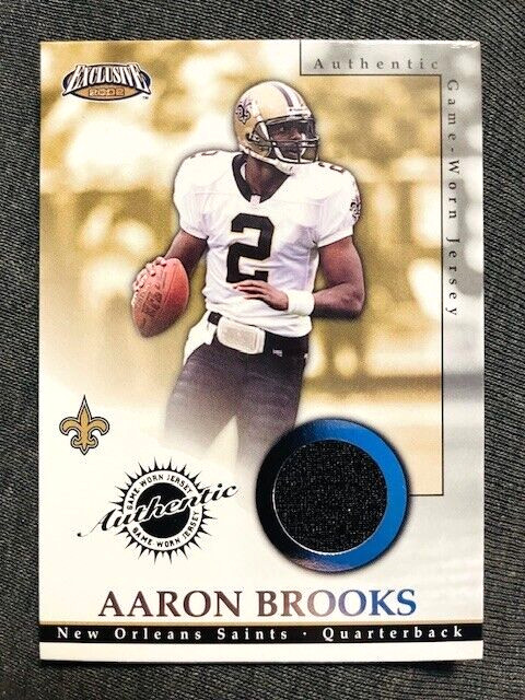 2002 Pacific Exclusive Aaron Brooks Game Used Worn Jersey Relic Card