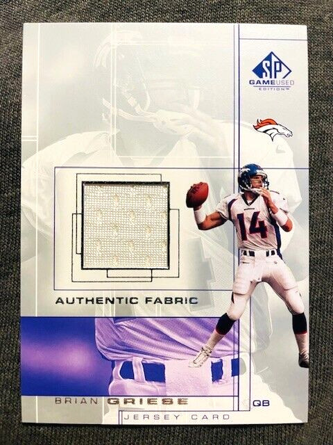2001 SP Game Used Edition Brian Griese Authentic Fabric Game Used Worn Jersey