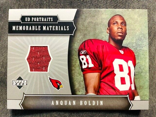 2005 Upper Deck UD Portraits Anquan Boldin Game Used Worn Jersey Relic Card view 1