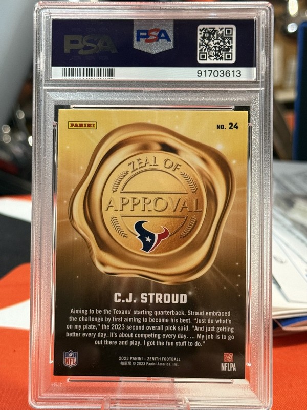 2023 ZENITH CJ STROUD ZEAL OF APPROVAL-RED #24 PSA 10 view 2