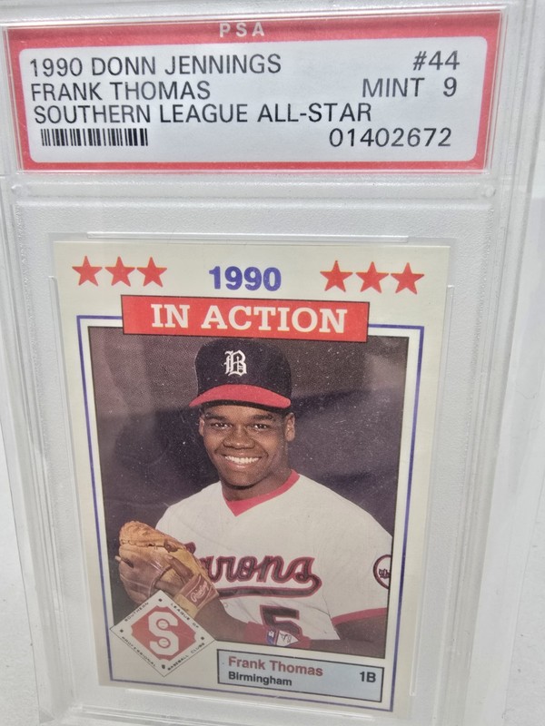 1990 Donn Jennings Frank Thomas Southern League Minor L. Baseball Card, PSA 9