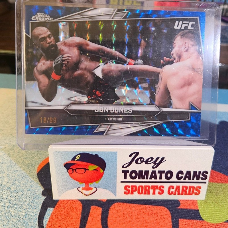 Jon Jones 2026 Topps Chrome UFC Blue Geometric Refractor /99