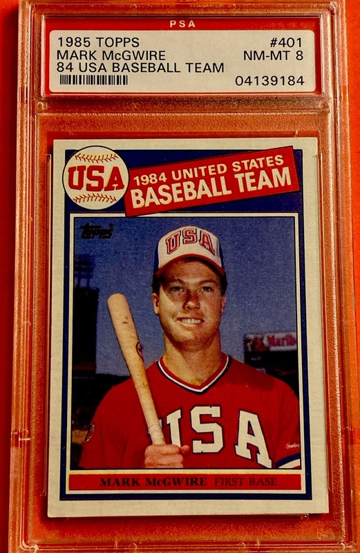 1985 Topps Mark McGwire 1984 Team USA RC #401 PSA NM-MT 8 * WELL CENTERED*