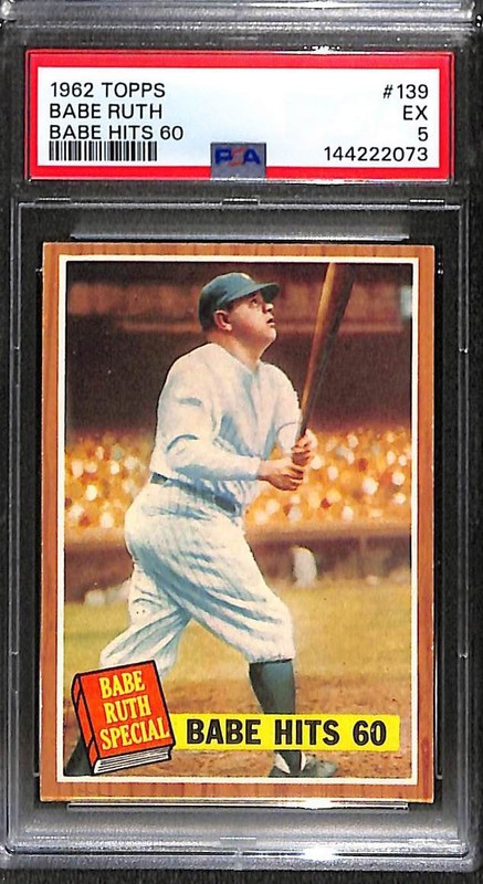 1962 Topps #139 Babe Ruth Hits 60 PSA 5 EX 144222073 