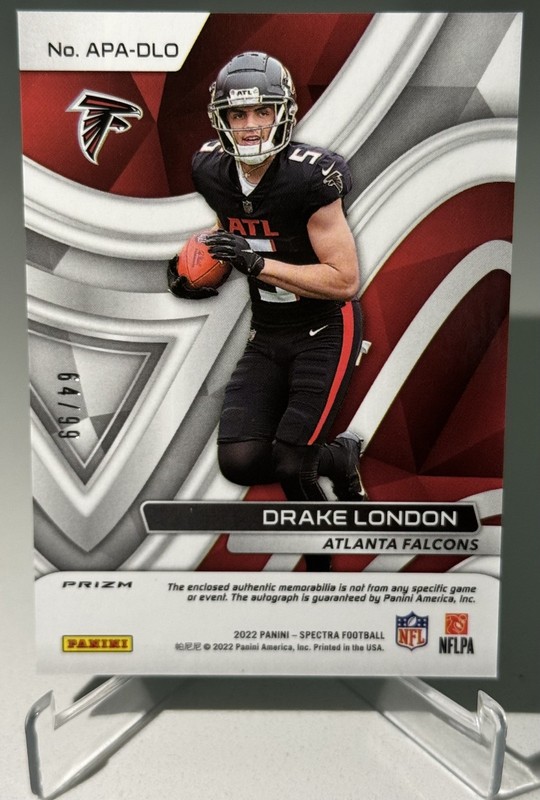 2022 Panini Spectra - Drake London - Rookie - Aspiring - Patch Auto - 64/99! view 2