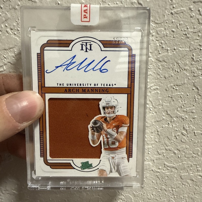 2025 National Treasures Arch Manning RPA /49 Blue Patch Auto RC Texas SEALED