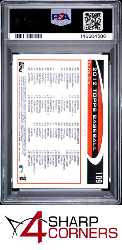 2012 TOPPS #109 MARIANO RIVERA YANKEES HOF PSA 10 view 2