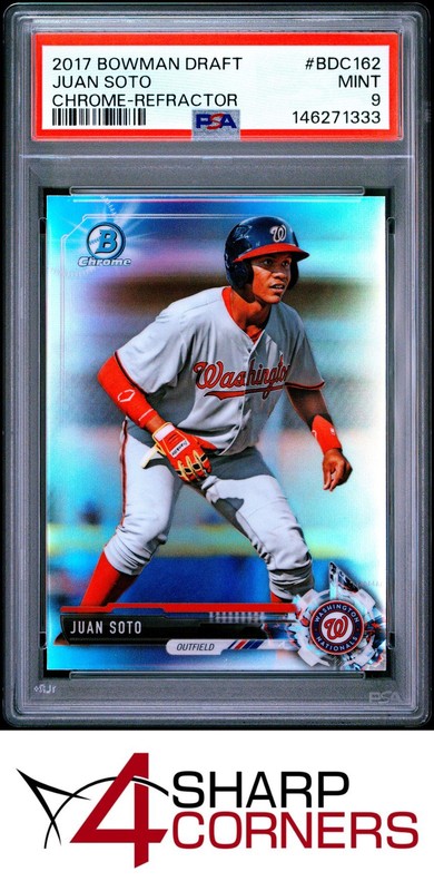 2017 BOWMAN DRAFT CHROME REFRACTOR #BDC162 JUAN SOTO RC PSA 9
