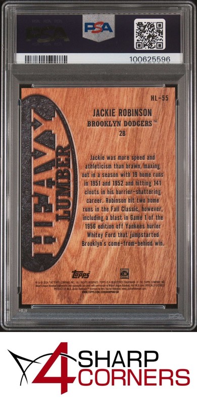 2024 TOPPS HEAVY LUMBER UPDATE #HL55 JACKIE ROBINSON HOF PSA 10 view 2