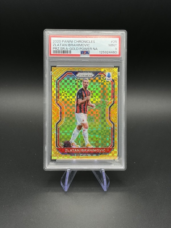 2020-21 Panini Chronicles Prizm Gold Power Prizm Zlatan Ibrahiovic #25 PSA 9