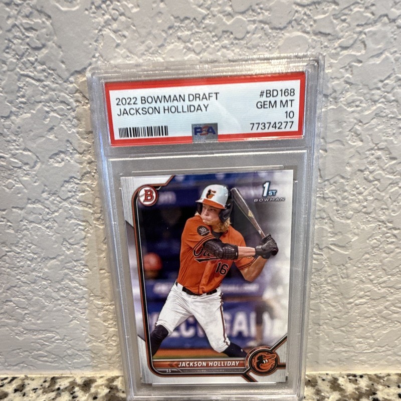Topps 2022 Bowman Draft Jackson Holliday Orioles 1st Bowman RC BD-168 PSA 10