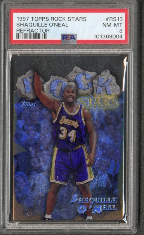 1997-98 Topps Rock Stars Shaquille O'Neal Refractor #RS13 PSA 8 NM-MT HOF