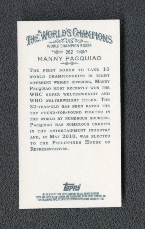 2011 Topps Allen & Ginter Mini RC ROOKIE Manny Pacquiao #262 view 2