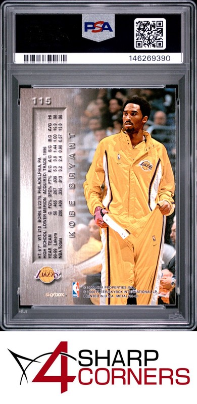 1999 METAL #115 KOBE BRYANT LAKERS HOF PSA 9 view 2