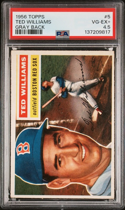 1956 Topps Ted Williams #5 Gray Back PSA 4.5