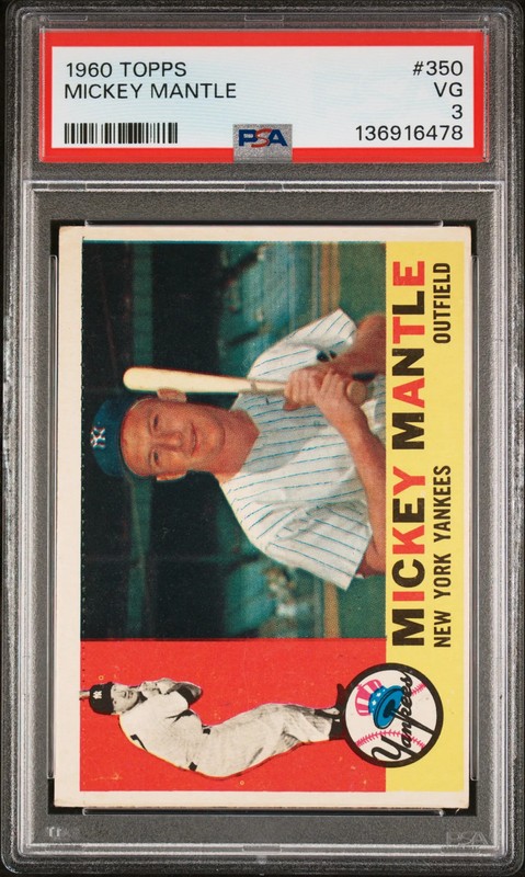 1960 Topps Mickey Mantle #350 PSA 3