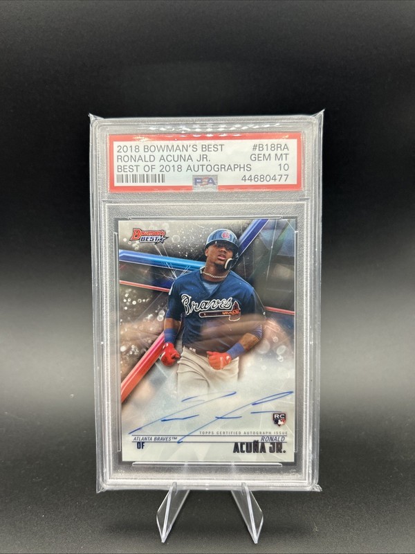 2018 Bowman's Best Ronald Acuna Jr. #B18-RA Autograph Rookie PSA 10