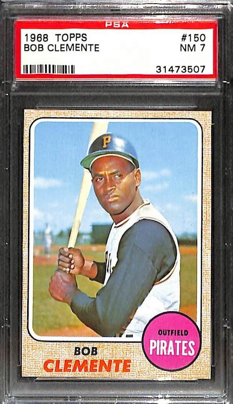 1968 Topps #150 Roberto Clemente HOF Pirates PSA 7 NM 31473507 