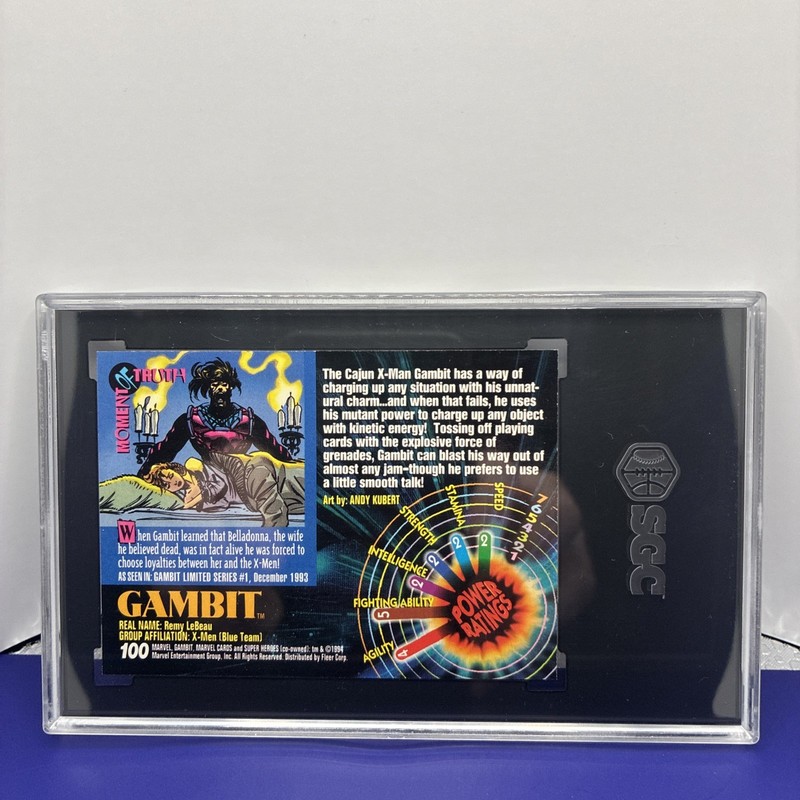 1994 Fleer Marvel Universe #100 Gambit SGC 9 MINT view 2