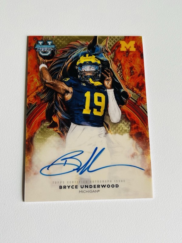 2025 Bowman Best U Football Bryce Underwood Workhorse Superfractor 1/1 Auto