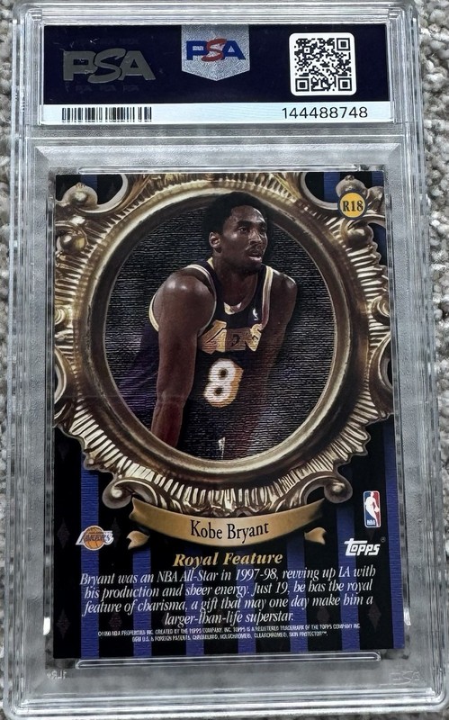 1998 Kobe Bryant Topps Roundball Royal W/Coating LAKERS HOF PSA 8  view 2