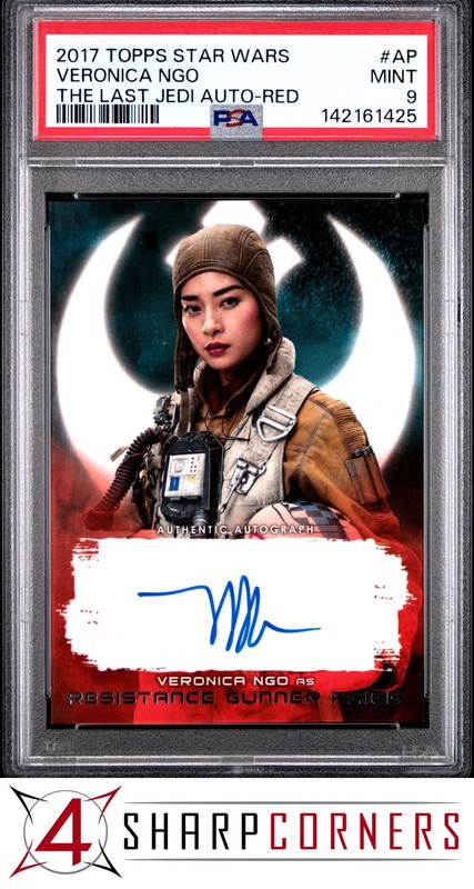 2017 TOPPS STAR WARS THE LAST JEDI AUTOS RED #AP VERONICA NGO #/99 POP 2 PSA 9