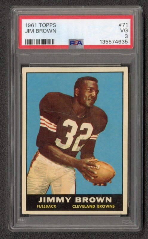 1961 Topps Jim Brown #71 PSA 3 VERY GOOD HOF view 1