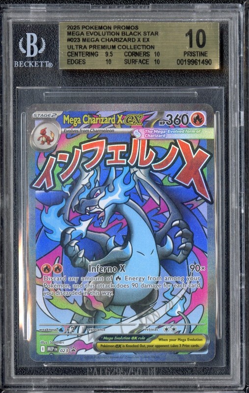 Pokemon Mega Charizard X Ex Evolution Black Star Promo Ultra Premium #023 BGS 10