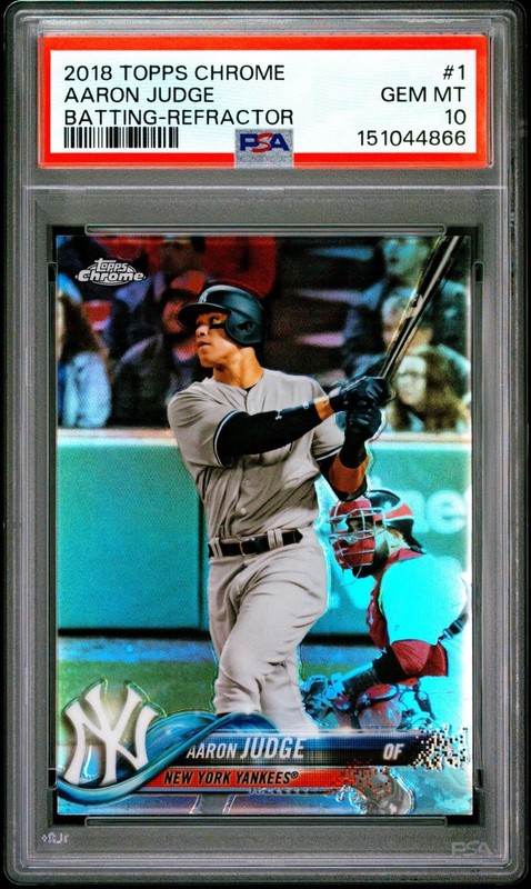 2018 Topps Chrome Aaron Judge Batting Refractor #1 PSA 10 Gem Mint