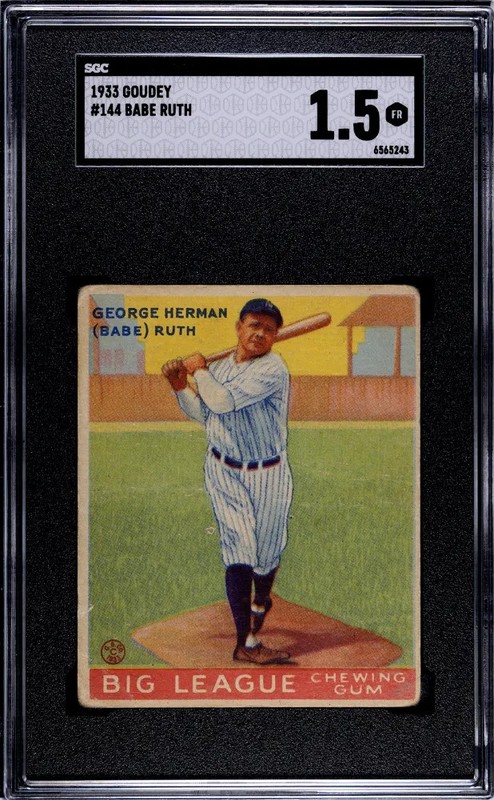1933 Goudey Babe Ruth #144 SGC 1.5