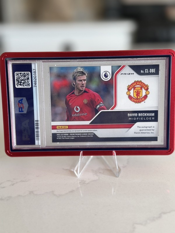 2021 Prizm David Beckham PSA 10 Red Cracked Ice Auto SSP. POP 1 view 2