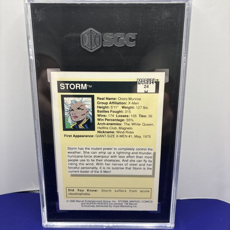 Storm 1990 Impel Marvel Universe #24 SGC 9 MINT view 2