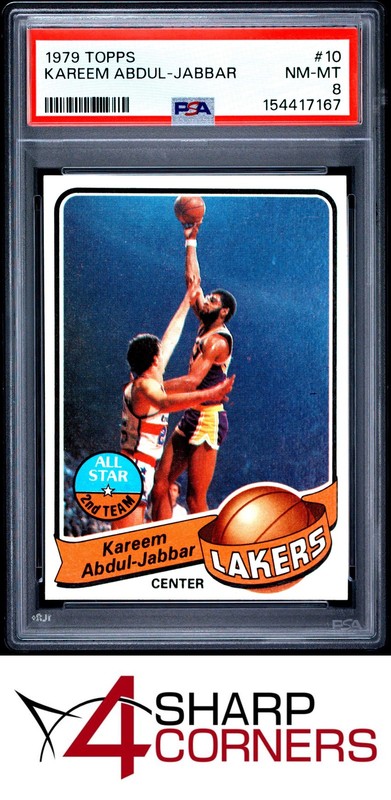 1979 TOPPS #10 KAREEM ABDUL-JABBAR LAKERS HOF PSA 8