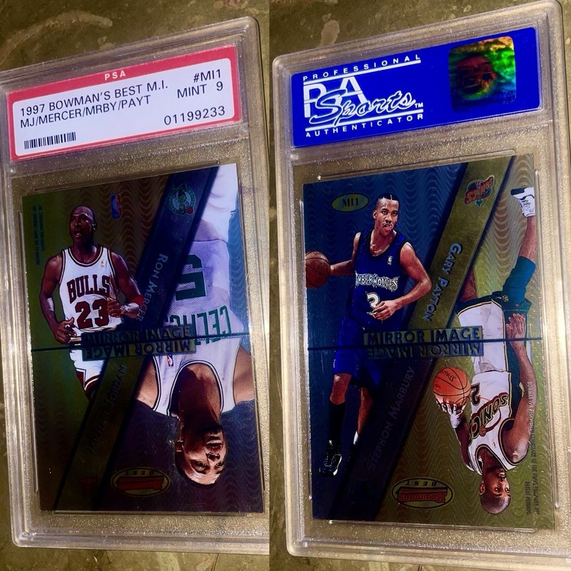 1997 Bowman’s Best Michael Jordan Mirror Images #MI1 Psa 9 Bulls  view 2