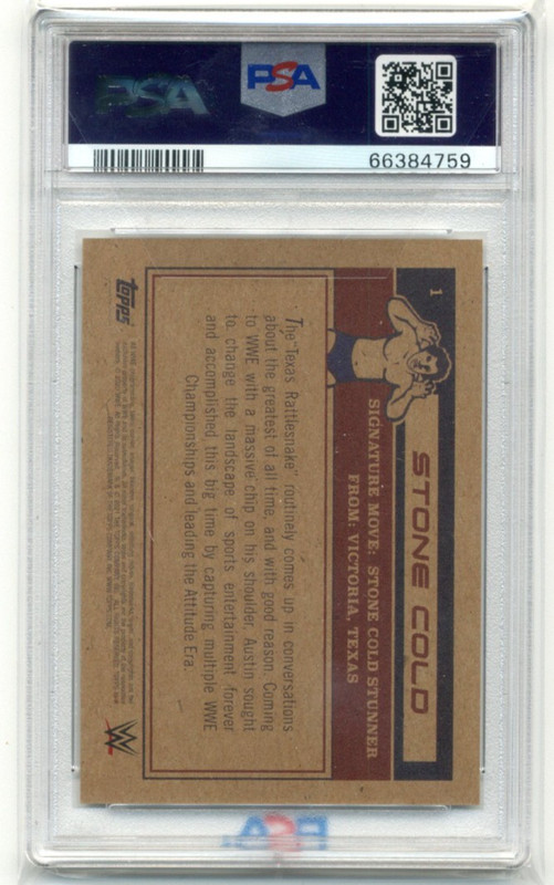 2021 Topps WWE Living Set #1 Stone Cold Steve Austin PSA 9 view 2