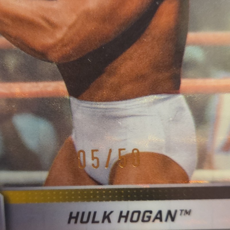 Topps 2025 Chrome WWE Hulk Hogan #12 Gold Geometric Refractor /50 PSA 10 view 2