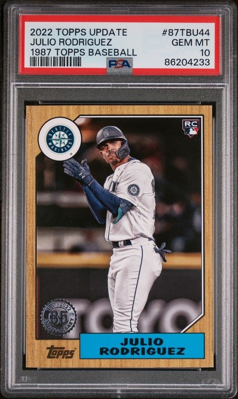 2022 Topps Update JULIO RODRIGUEZ 1987 Topps Baseball Rookie RC PSA 10 Gem Mint