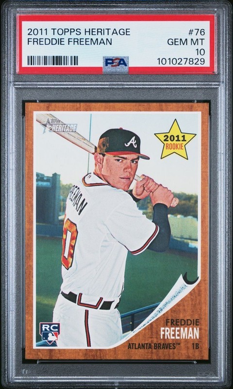 2011 Topps Heritage FREDDIE FREEMAN Rookie RC PSA 10 Gem Mint Atlanta Braves