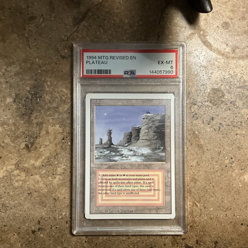 1994 Magic the Gathering MTG Revised Edition  Plateau PSA  EX-MT 6