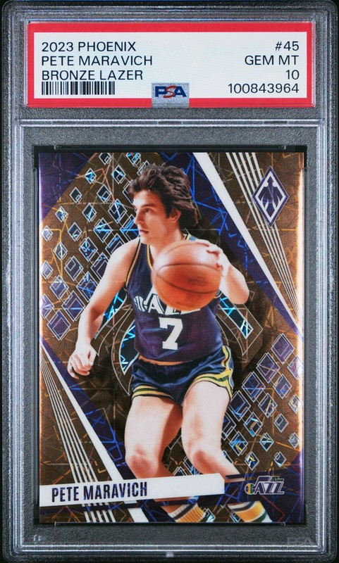 Pete Maravich 2023-24 Panini Phoenix #45 Bronze Lazer /49 PSA10 GEM MT