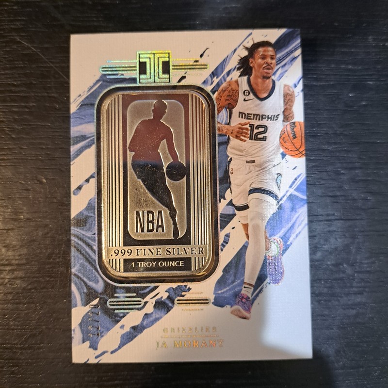 2023/24 Impeccable Ja Morant NBA Logoman .999 Fine Silver Bar #d 12/20 Jersey #