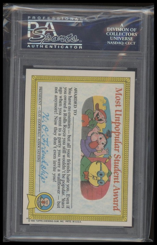 1985 Topps Garbage Pail Kids Series 1 21b Sicky Vicky PSA 8.5 Pop 59 Glossy view 2