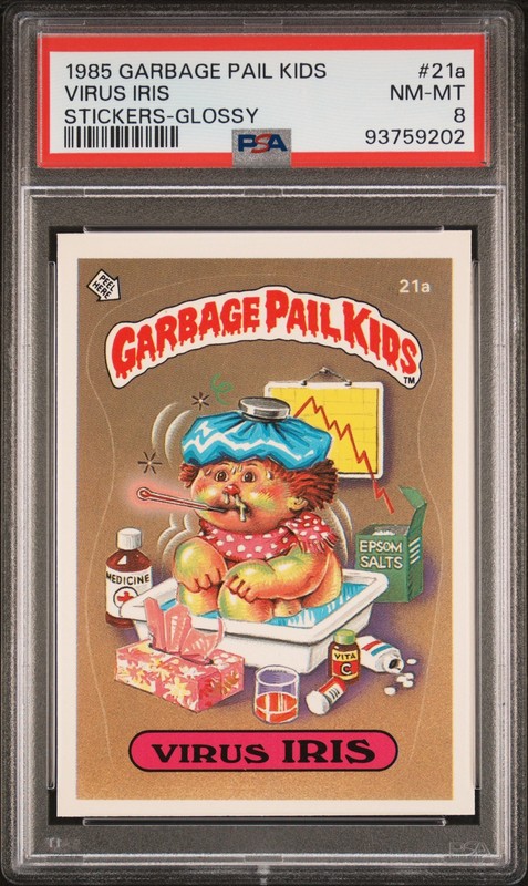 1985 Topps Garbage Pail Kids Series 1 21a Virus Iris Glossy PSA 8 Pop 66