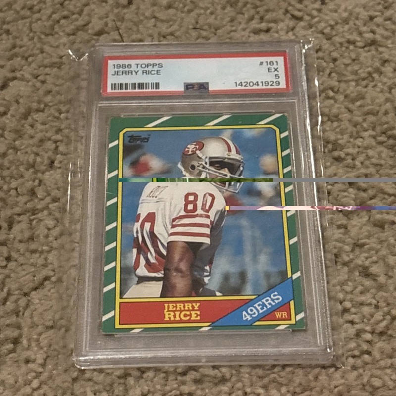1986 Topps - Jerry Rice #161 C* on Copyright Line (RC) Psa 5