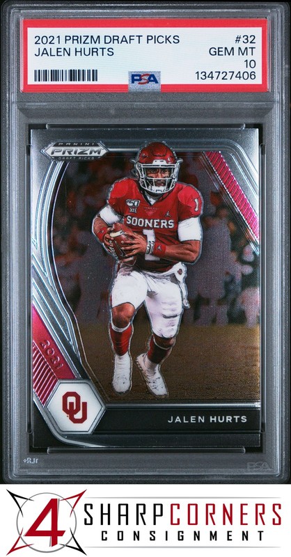 2021 PANINI PRIZM DRAFT PICKS #32 JALEN HURTS PSA 10